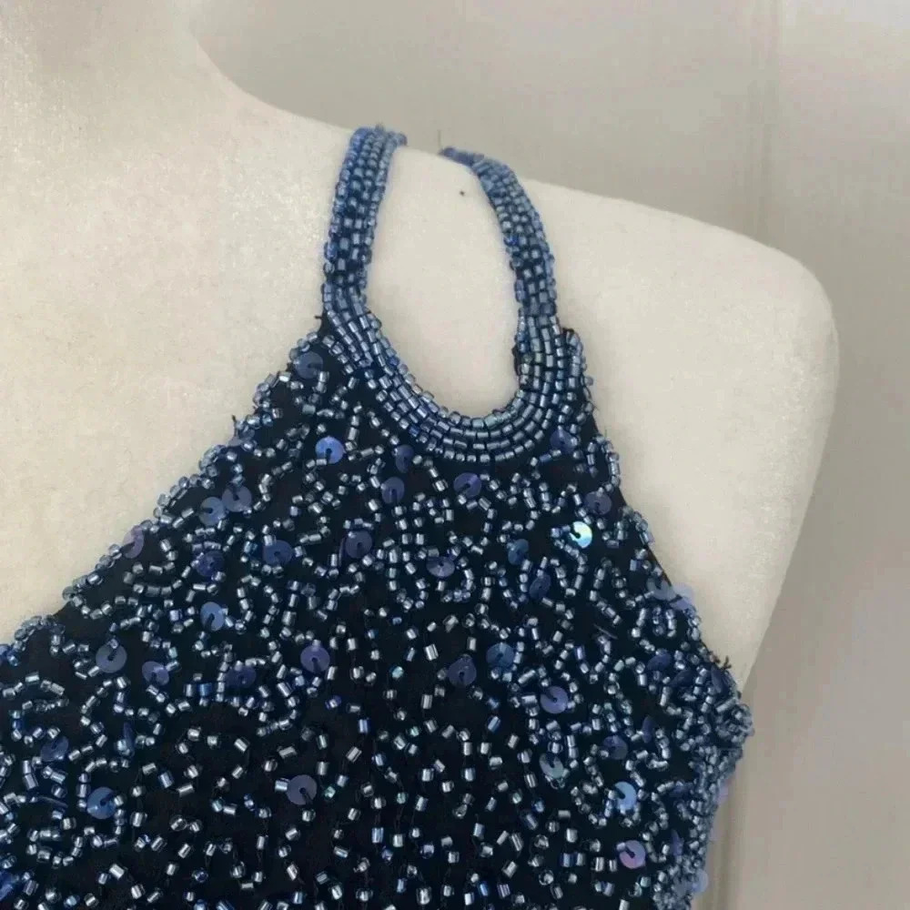 Scala Vintage Beaded Assymetrical Y2k Evening Dre… - image 5